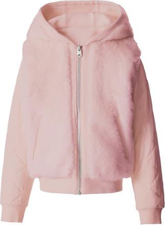 Mackage Kids Mahala Reversible Hoodie in Sepia Rose at Nordstrom, Size 10Y