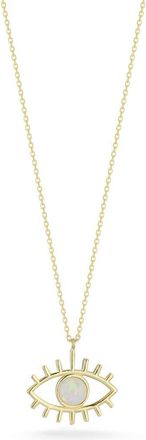 Sphera Milano Synthetic Opal Evil Eye Pendant Necklace in Gold/White at Nordstrom Rack