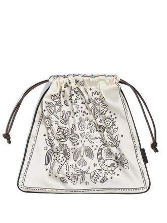Bimba & Lola drawstring pouch bag - women - Polyester/PU-Coated Cow Leather/Sheep Nappa Leather - OS - White