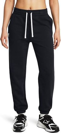 Under Armour Rival Terry Joggers Womens Casual Pants Black/Black/White : SM (US 4-6), Terry/Polyester