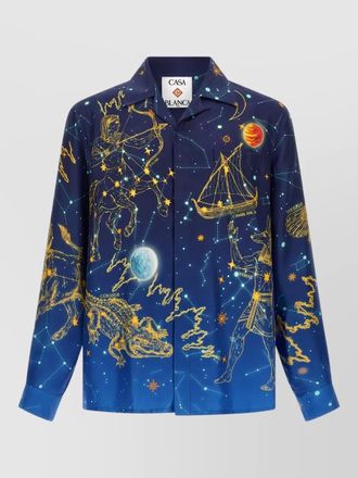 Casablanca silk astrology print cuban collar shirt
