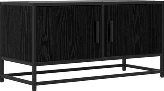 vidaXL Mueble De Tv 80 X 34,5 X 40 Cm Roble Negro Madera De Ingenier&iacute;a Vidaxl