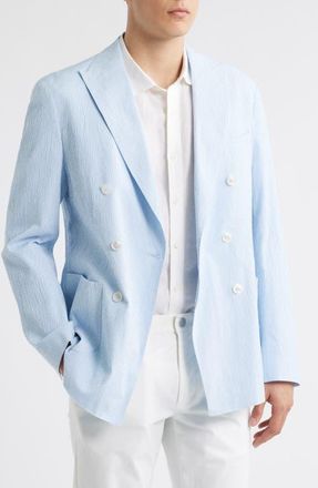 BOSS Hanry Double Breasted Sportcoat in Light Blue at Nordstrom, Size 40 Regular
