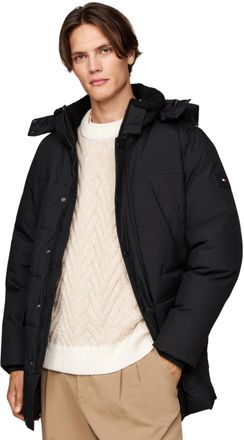 Tommy Hilfiger Mens Rocky Utility Parka with Button Placket, Black (Black), XL