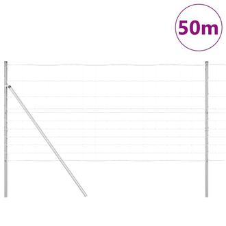 Berkfield Home Modern Field Fence 1.2x50 m Galvanised Steel in Silver