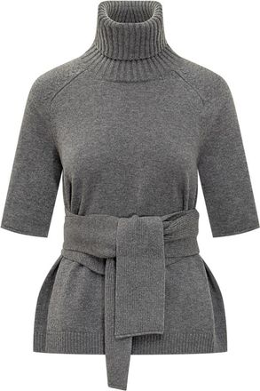 Lanvin Grey Solid Turtle Neck Top