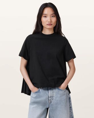 AllSaints Cotton Pia Hybrid Mix T-Shirt, Size: XS
