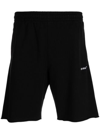 Off-white Katoenen trainingsshorts - Zwart