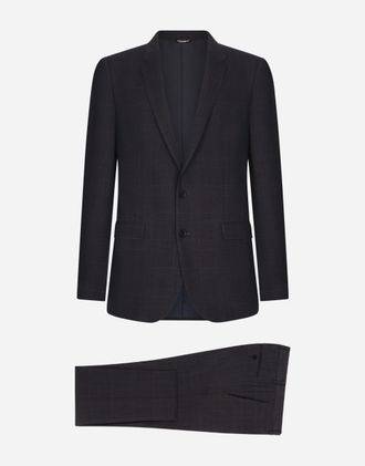 Dolce & Gabbana Single-breasted Glen Plaid Martini-fit Suit - Man Suits And Blazers Blue 46