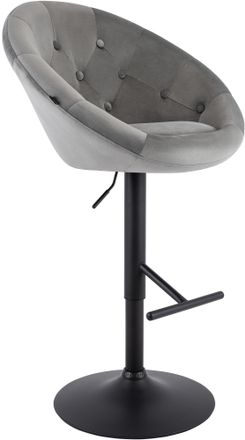Clp Taburete De Bar London De Terciopelo Gris Negro