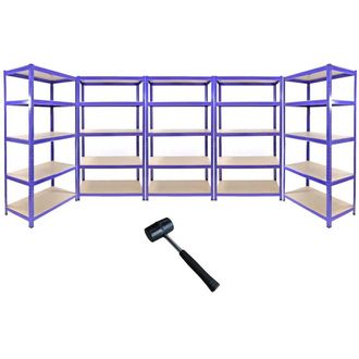 MonsterShop Monster Racking T-Rax Metal Storage Shelves, Blue, 90cm W, 45cm D, Set in Blue