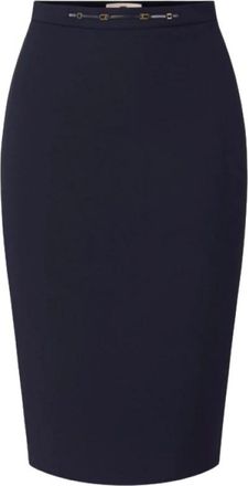 Elisabetta Franchi Kokerrok - Dames - Kokerrokken - Blauw - XL - Leer - Rokken