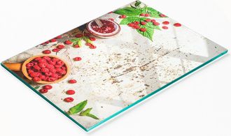 OEM Tabla De Servir De Cristal Para Cocina Con Estampado De Mermelada De Frambuesa, 80x52 Cm
