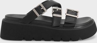 Charles & Keith Laine Buckled Flatform Sandals