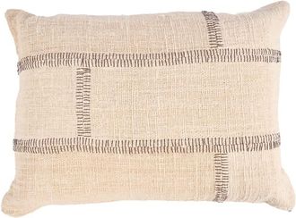 Bazar Bizar Funda de coj&iacute;n de algod&oacute;n en marr&oacute;n y crema 50x70x2 cm