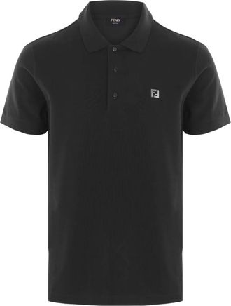 Fendi Polo con logo ricamato - Nero