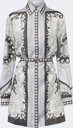 Versace Medusa printed silk twill shirt dress