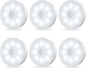 OEM [mai Usato]luci Notturne A Led Con Sensore Di Movimento Per Armadietti - Ricaricabili, Autoadesive, Con Sensore, A Luminosit&agrave; Costante, Confezione Da 