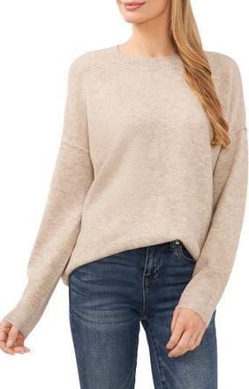 CeCe by Cynthia Steffe Heart Elbow Crewneck Sweater in Oatmeal at Nordstrom Rack, Size X-Large
