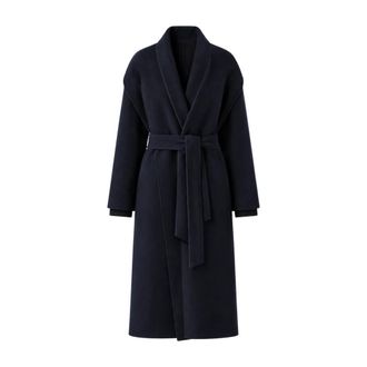 Twinset Geknoopte Jas - Dames - Jas met riem - Blauw - L - Leer - Jassen
