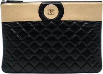Chanel Pre-owned Clutches, female, Black, Size: ONE SIZE Pre-owned Leather Clutch