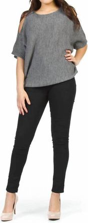 Papillon Cold Shoulder Batwing Relaxed Sweater In Grey