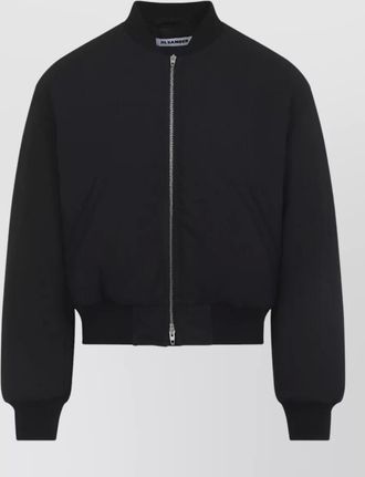 Jil Sander cropped wool blend bomber jacket