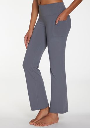 Active By Lascana Jazzpants LASCANA ACTIVE, Damen, Gr. 32/34, N-Gr, grau (grau blau), Obermaterial: 95% Baumwolle, 5% Elasthan, unifarben, Basic, k&ouml;rpernah lang, Hosen 