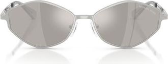 Michael Kors Gold Coast 56mm Angular Sunglasses in Silver /Silver Mirror at Nordstrom