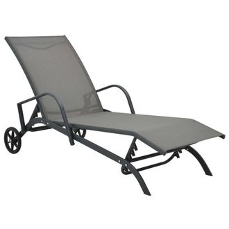 Berkfield Home Sun Lounger Steel & Textilene in Grey