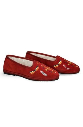 Fortela Frutate Friulane Suede Leather Embroidery in Ferrari at Nordstrom, Size 41