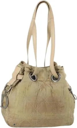 Dior Pre-owned Bucket Bags, female, Beige, Size: ONE SIZE Pre-owned Nylon Bucket Bag