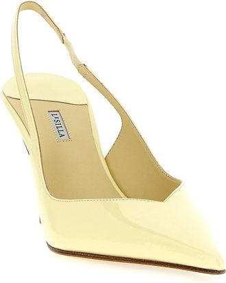 Le Silla Womens Calfskin Slingback Pump Yellow Leather