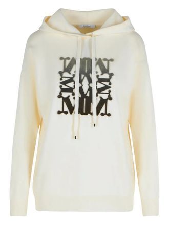 Max Mara logo-embellishment hoodie - women - Virgin Wool - S - Neutrals