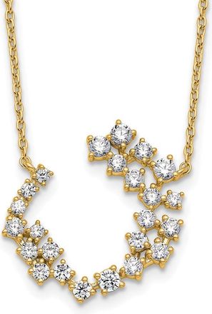 Diamond2Deal 14k Gold 1 Ct Lab Grown Diamond Fashion Necklace 18 Clarity VS, Color D-E