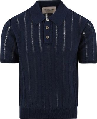 Amaranto Polo shirt met korte mouwen - Heren - Polos - Blauw - XL - Katoen - Tops