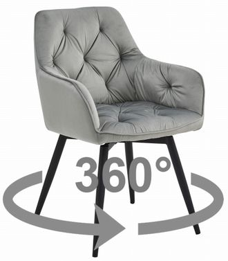 OEM Silla Jork360 - Terciopelo Gris Plateado / Patas Negras X 1