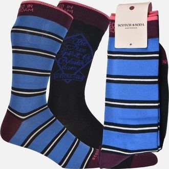 Scotch & Soda Mens 2-Pack True Spirit of Amsterdam Socks, Blue/Black - Navy - Size: 10/9.5/9/10.5/11/11.5/12/12.5