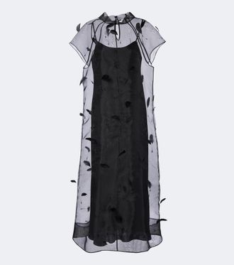 SIMKHAI Pauline feather-trimmed organza midi dress