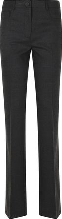 Semicouture Anthracite Tabby Straight-Leg Wool Flannel Pants
