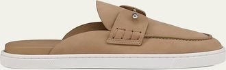 Christian Louboutin Donna Nubuck Leather Boat Shoe Mules
