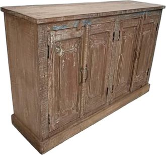 Wanderlust Deco Aparador De Madera Acabado Artesanal Marr&oacute;n 121x37x78h Cm