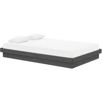 vidaXL Vidaxl - Estructura de cama doble pequeña sin colchón madera maciza gris