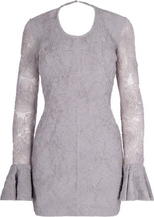Rotate Gray Violet Frill Mesh Mini Dress