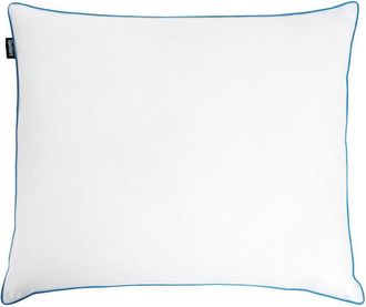 Beliani Almohada De Plumas Y Plum&oacute;n De Pato De Perfil Alto Para Cama Funda De Algod&oacute;n Blanco 80 X 80 Cm Aneto