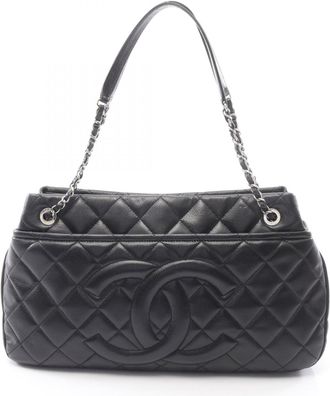 Chanel Matelasse Black Grained Calfskin Handbag Tote Bag (Pre-Owned)