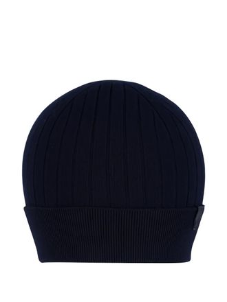 Brioni ribbed beanie hat - Blue