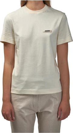 Jacquemus Tops, Dames, Beige, S, Le T-shirt Gros Grain MC