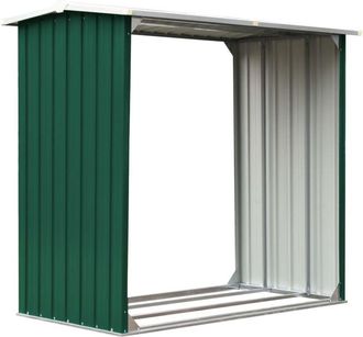 vidaXL Vidaxl - Caseta De Jard&iacute;n Para Le&ntilde;a Acero Galvanizado Verde 172x91x154cm