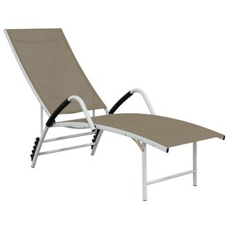vidaXL Tumbona De Textilene Y Aluminio Gris Taup&eacute; Vidaxl